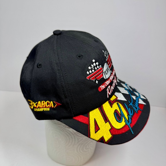 K-Products Pork The Other White Meat #46‎ Racing Hat Checkered Flag Cap Y2K - Picture 2 of 9